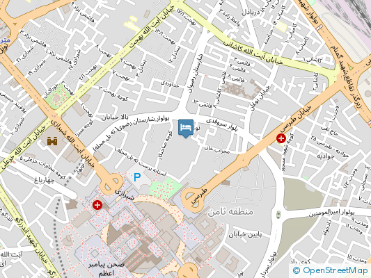 هتل آپارتمان سپیدار مشهد روی نقشه