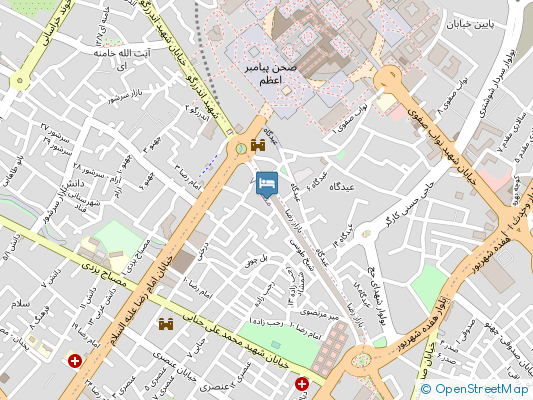 هتل آپارتمان شاهین مشهد روی نقشه