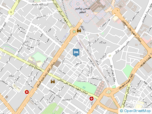 هتل آپارتمان شیرزاد مشهد روی نقشه