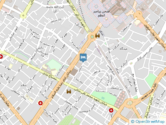 هتل آپارتمان طهرانی مشهد روی نقشه