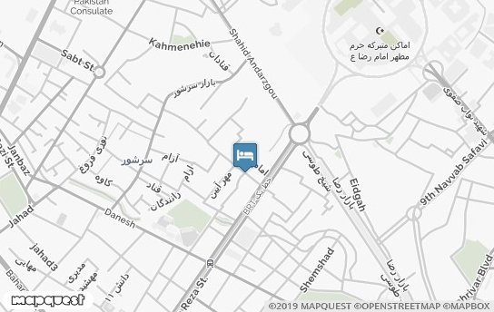 هتل توحید نوین مشهد روی نقشه