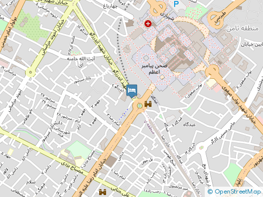 هتل آپارتمان اورانوس مشهد روی نقشه