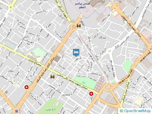 هتل آپارتمان یاسین نور مشهد روی نقشه