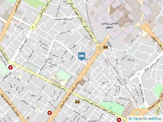 هتل آپارتمان زارع مشهد روی نقشه