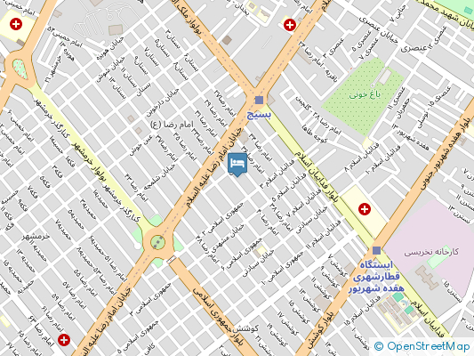 مهمانپذیر طاووس طلایی مشهد روی نقشه