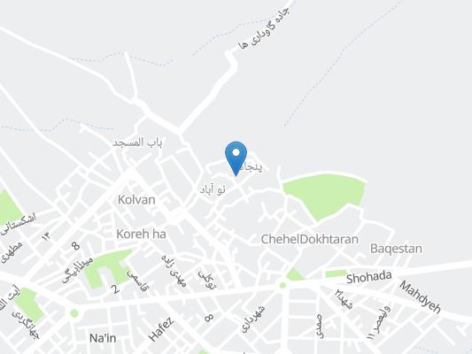 اقامتگاه بومگردی صدر اعظم نائین روی نقشه