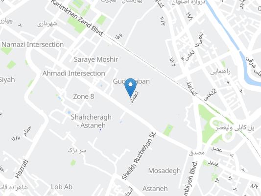 اقامتگاه سنتی سوریاس شیراز روی نقشه