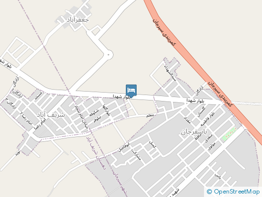 اقامتگاه بومگردی طرفه سپیدار سیرجان روی نقشه