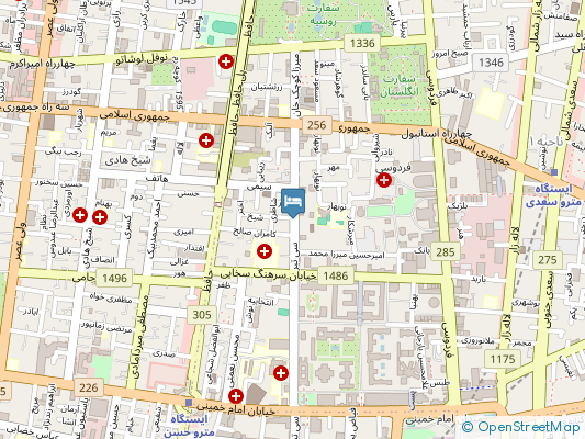 هتل آپارتمان آتلانتیس تهران روی نقشه