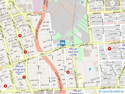 مجتمع اقامتی بهشتی تهران روی نقشه