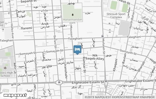 هتل قناری تهران روی نقشه