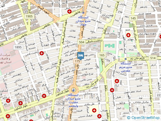 هتل ایران مهر تهران روی نقشه