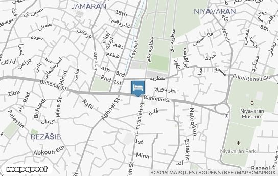 مهمانپذیر جاده ابریشم تهران روی نقشه