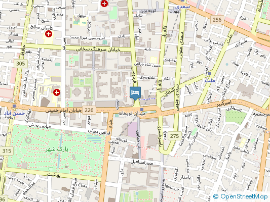 هتل رزهام تهران روی نقشه