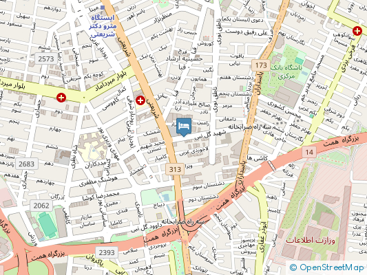 مجتمع اقامتی میر داماد تهران روی نقشه