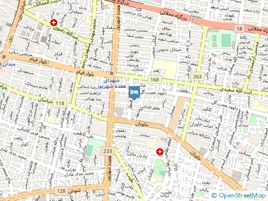 مهمانپذیر صدریه تهران روی نقشه