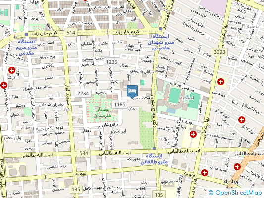 هتل سفیر تهران روی نقشه