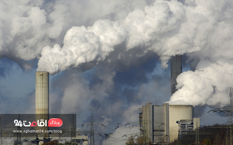 تولید گازهای گلخانه ای توسط کارخانه ها - آلودگی هوا