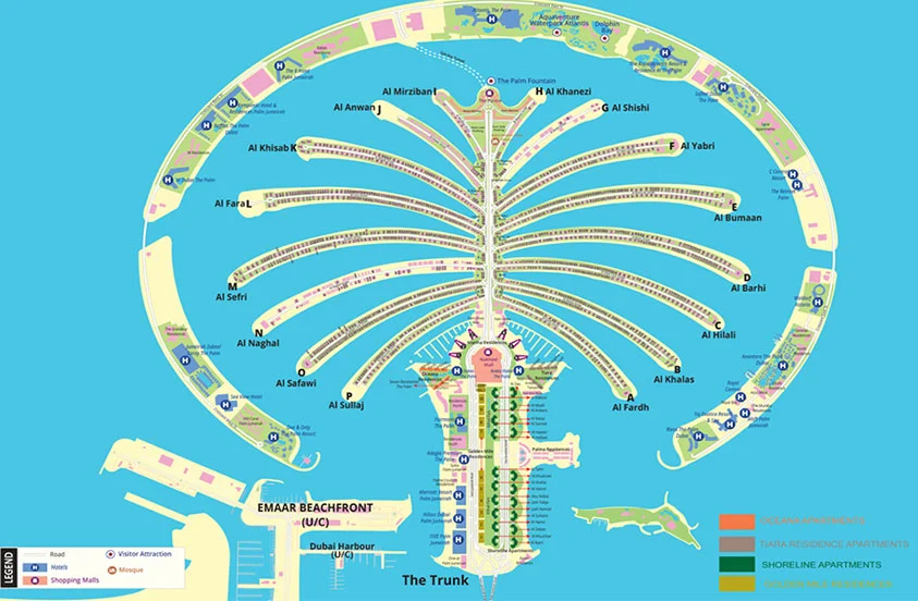 نقشه پالم جمیرا دبی
