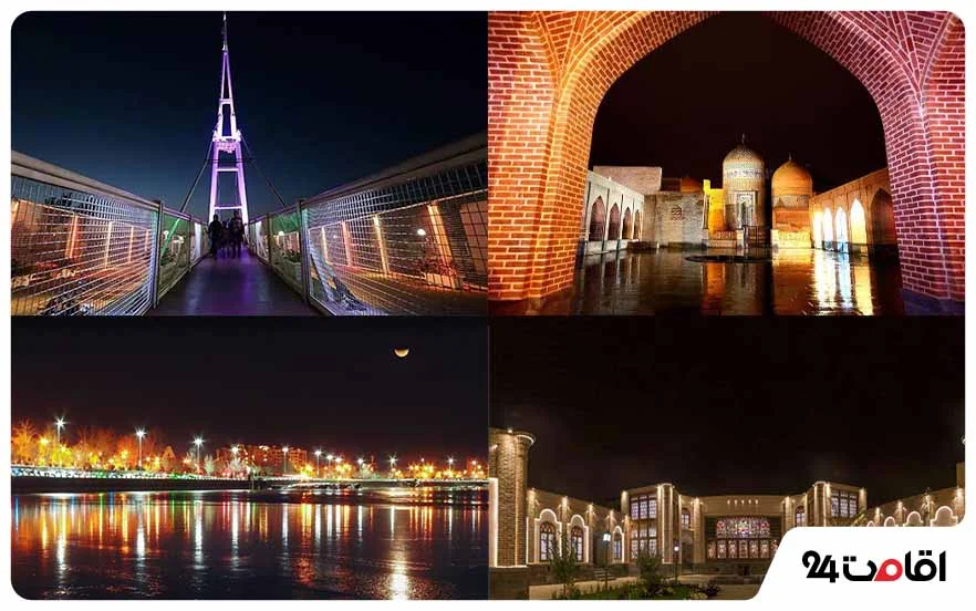 جاهای دیدنی اردبیل در شب
