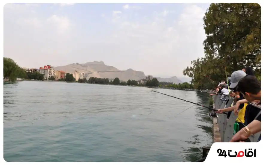 ماهیگیری در برکه زیبا با محوطه دلچسب در سرخه حصار