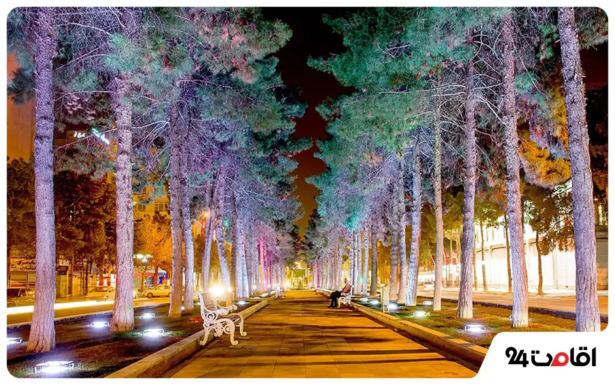 زیبایی کرمانشاه در تاریکی شب