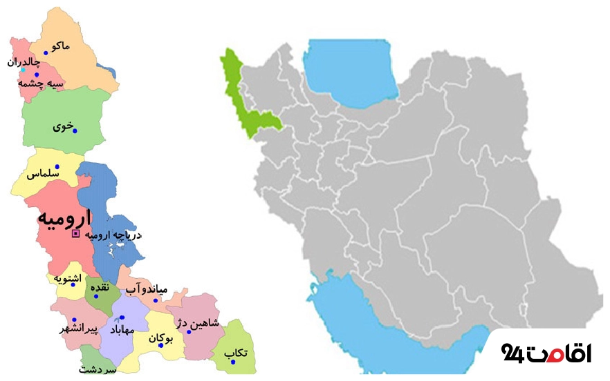 ارومیه در نقشه ایران