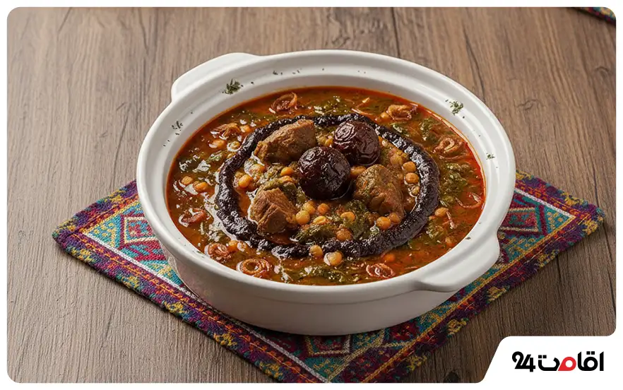 خورشت قیمه سبزی یکی از غذاهای محلی ابرکوه