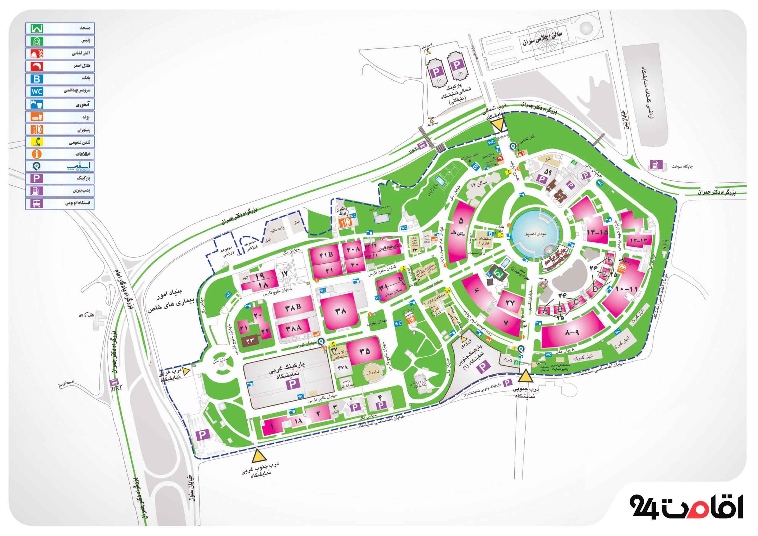 نقشه نمایشگاه تهران