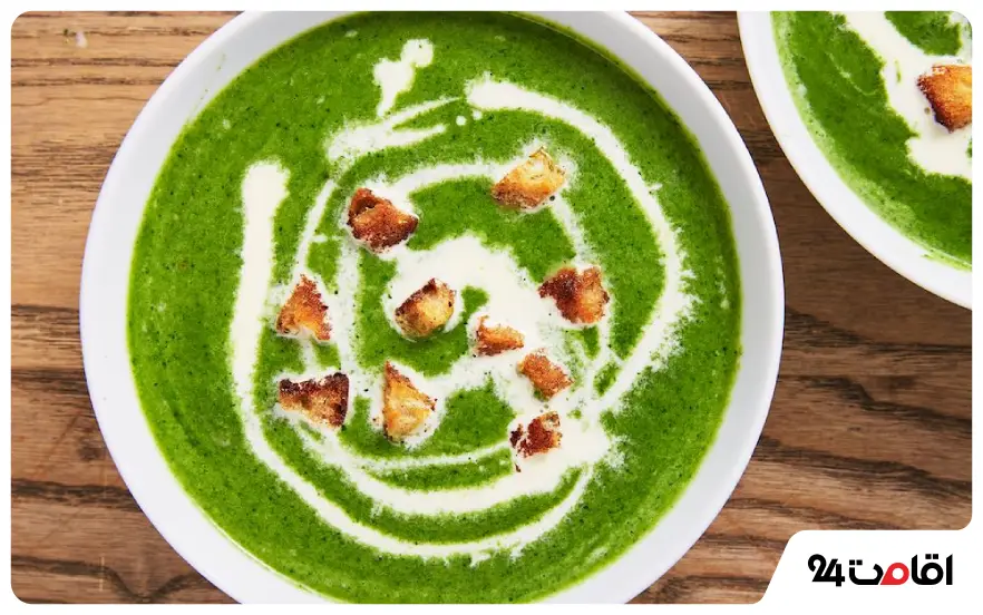 غذاهای محلی سوادکوه 5 بشته واش (آش اسفناج)