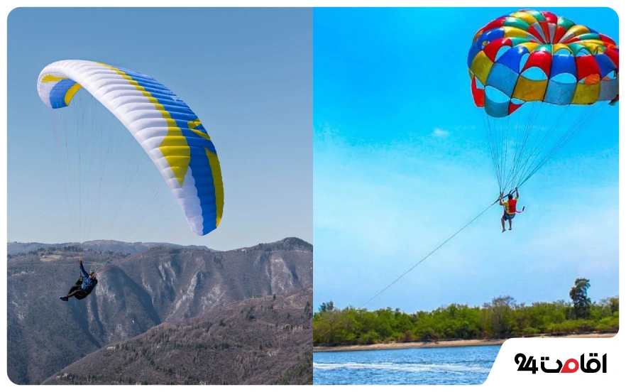 پاراگلایدر چیست؟ معرفی سایتهای پرواز با پاراگلایدر در ایران 8 تفاوت پاراسل و پاراگلایدر
