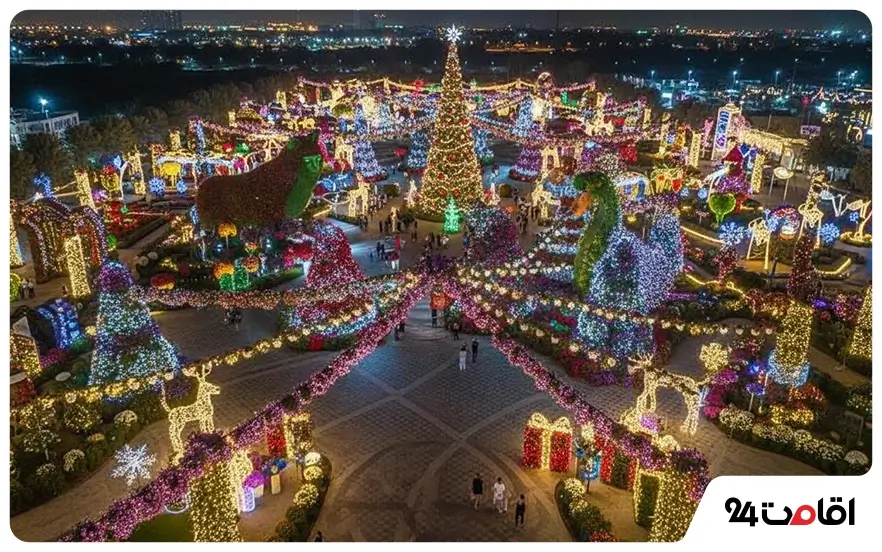 باغ معجزه دبی در کریسمس