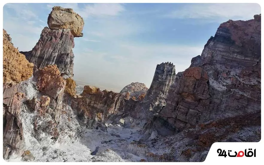 تصویر از بالا گنبد نمکی گچین بندرعباس