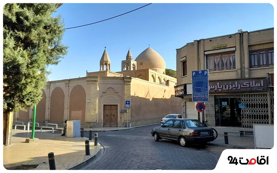 کلیسای وانک اصفهان؛ زیباترین کلیسای ارامنه ایران با موزهای شگفتانگیز 2 موقعیت کلیسای وانک