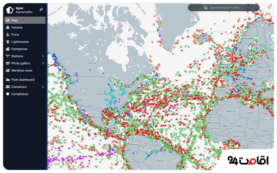 سایت مارین ترافیک (MarineTraffic)