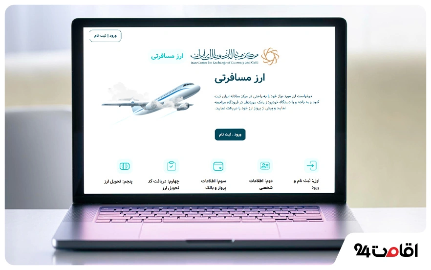 دریافت ارز مسافرتی از سامانه مرکز مبادله ارز و طلای ایران