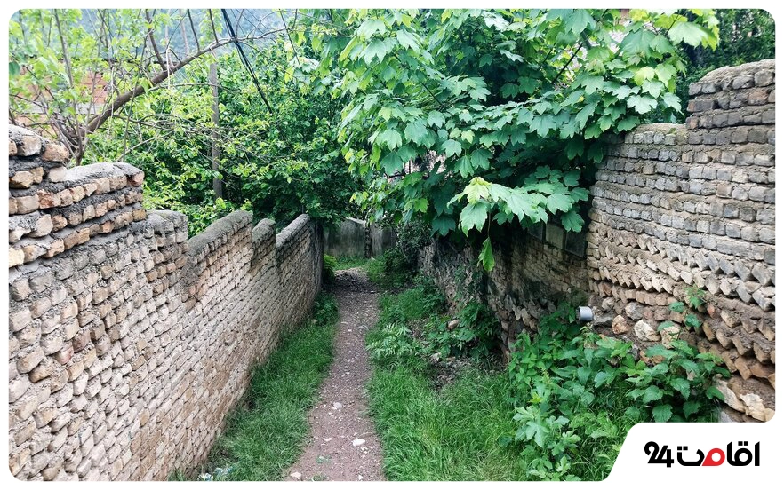 پیاده‌روی در کوچه‌های روستای زیارت