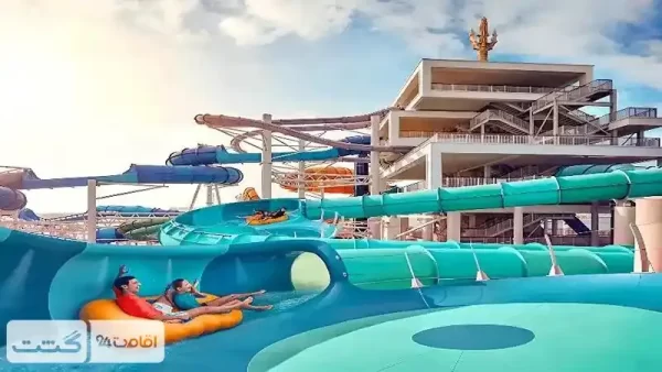 نمایی دیگر از سرسره های متنوع پارک آبی آتلانتیس دبی|بلیط پارک آبی آتلانتیس دبی