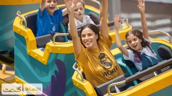 ترن هوایی در شهربازی در دنیای رئال مادرید دبی