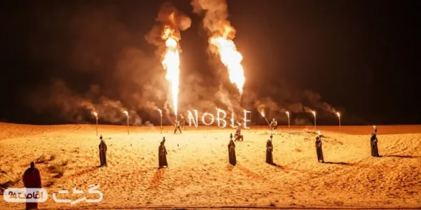 عکسی از آتش بازی در سافاری کمپ دبی