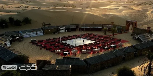 نمایی از بالا از محل برگزاری مراسمات سافاری کمپ دبی