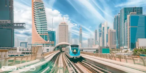مونوریل دبی با نمایی زیبا از شهر مدرن دبی